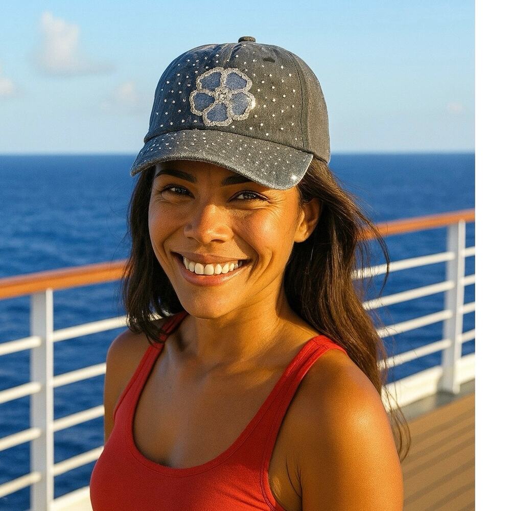 Handmade Rhinestone studded Bling Streetwear Hip Hop style Baseball Cap Hat